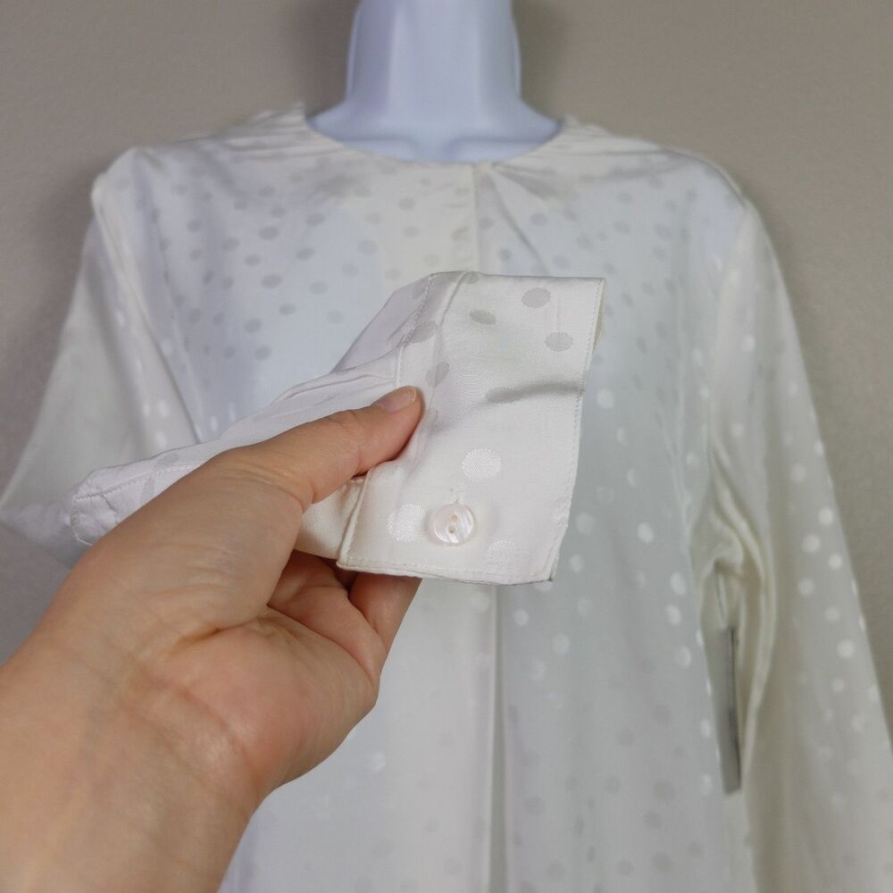 Liverpool Los Angeles Porcelain Dot Popover Woven Blouse Size S NWT - Picture 7 of 12